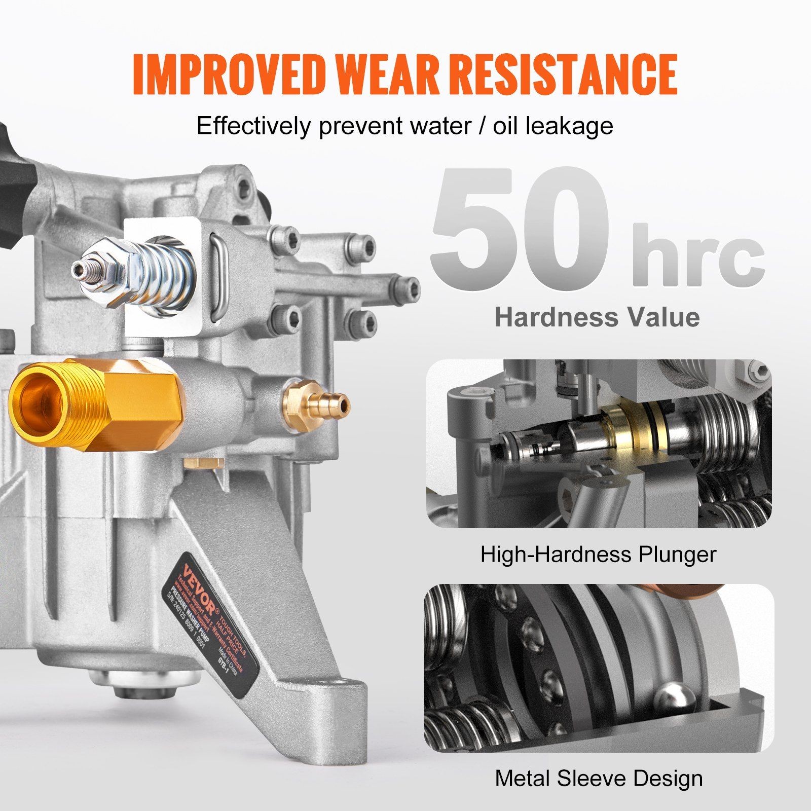 Power Washer Pump 3400psi2.5gpm with 7/8in Vertical Shaft