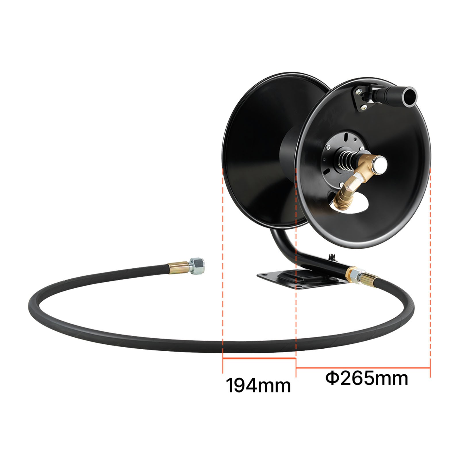 Uimoso Pressure Washer Hose Reel 50 ft x 3/8 inch Steel Mount 4000 PSI