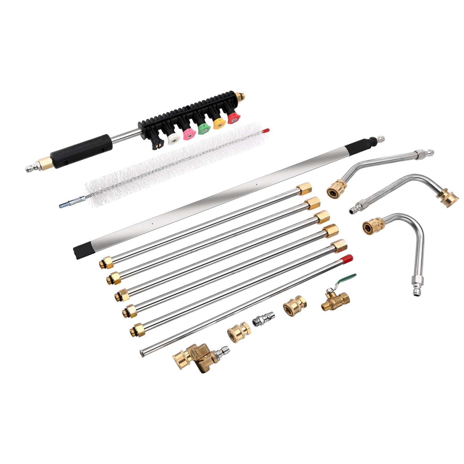 24″ Radiator Cleaning Wand With 25° Fan Nozzles +Pressure Washer Extension Wand