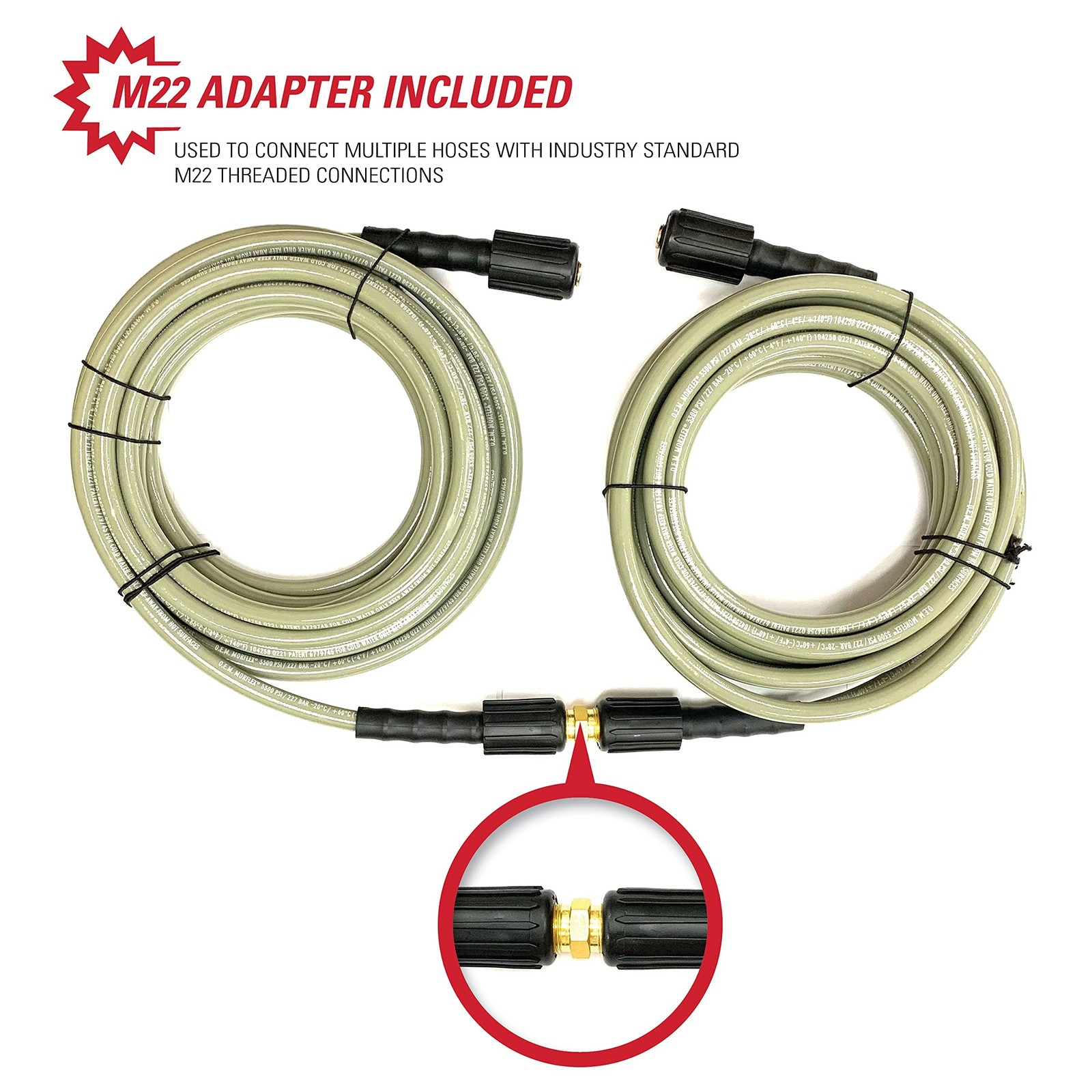 Simpson Cleaning 40226 Morflex Series 3700 PSI Pressure Washer Hose, Cold Wat…