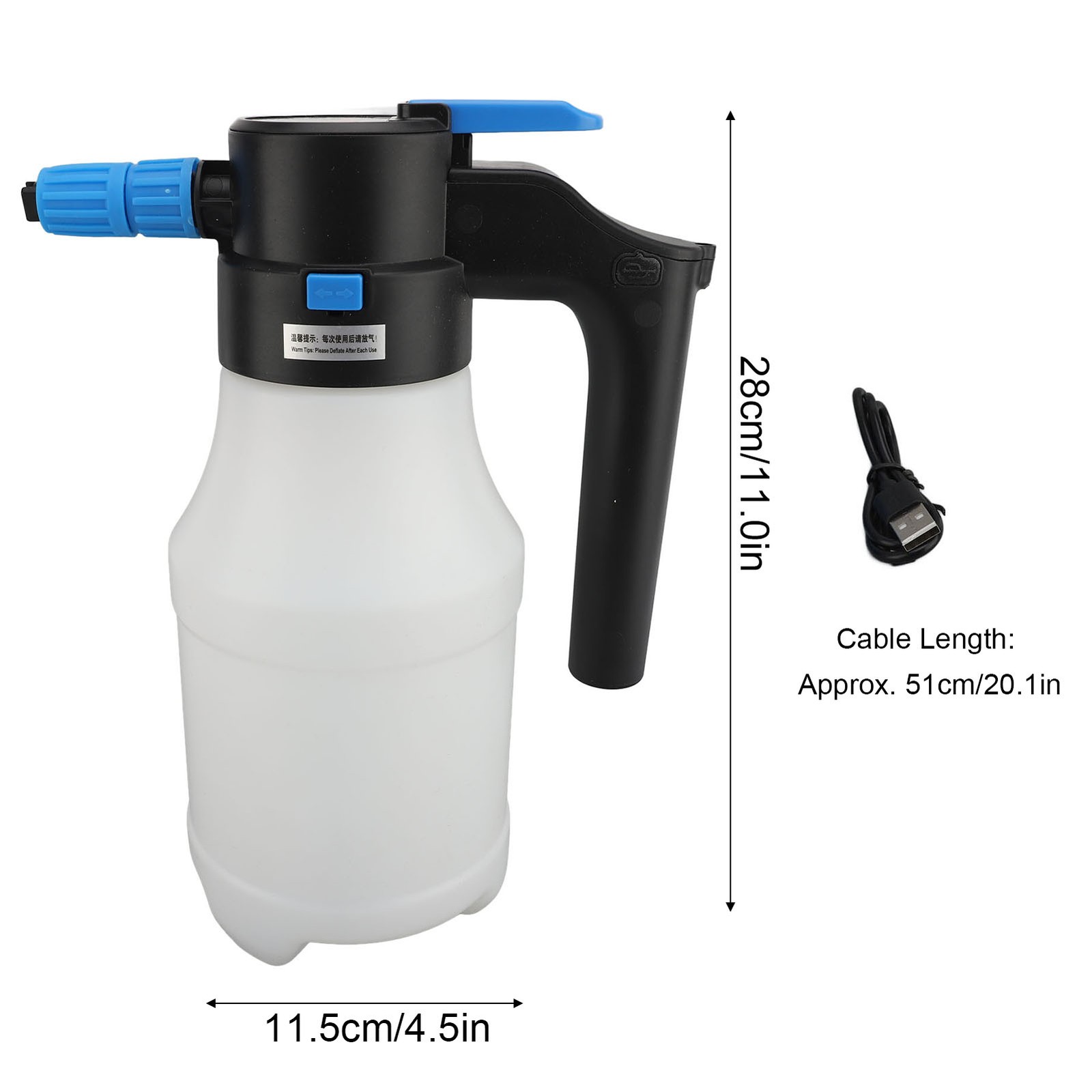 1.5L Electric Car Foam Sprayer High Pressure USB Portable Car Wash Foamer For Ga