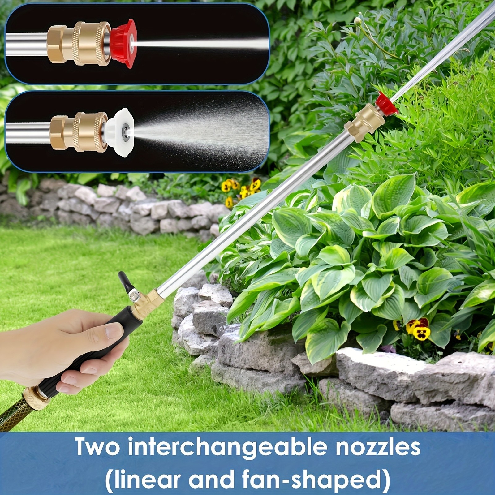 High Pressure Washer Gun – Dual Nozzles, Garden Hose Compatible for Car & Patio