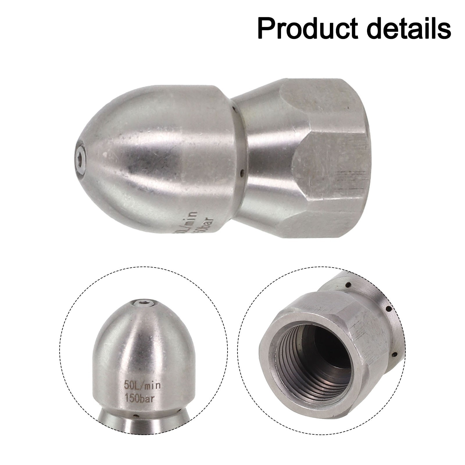 1/2 internal thread front 1 rear 6 holes high pressure cleaning machine nozzle