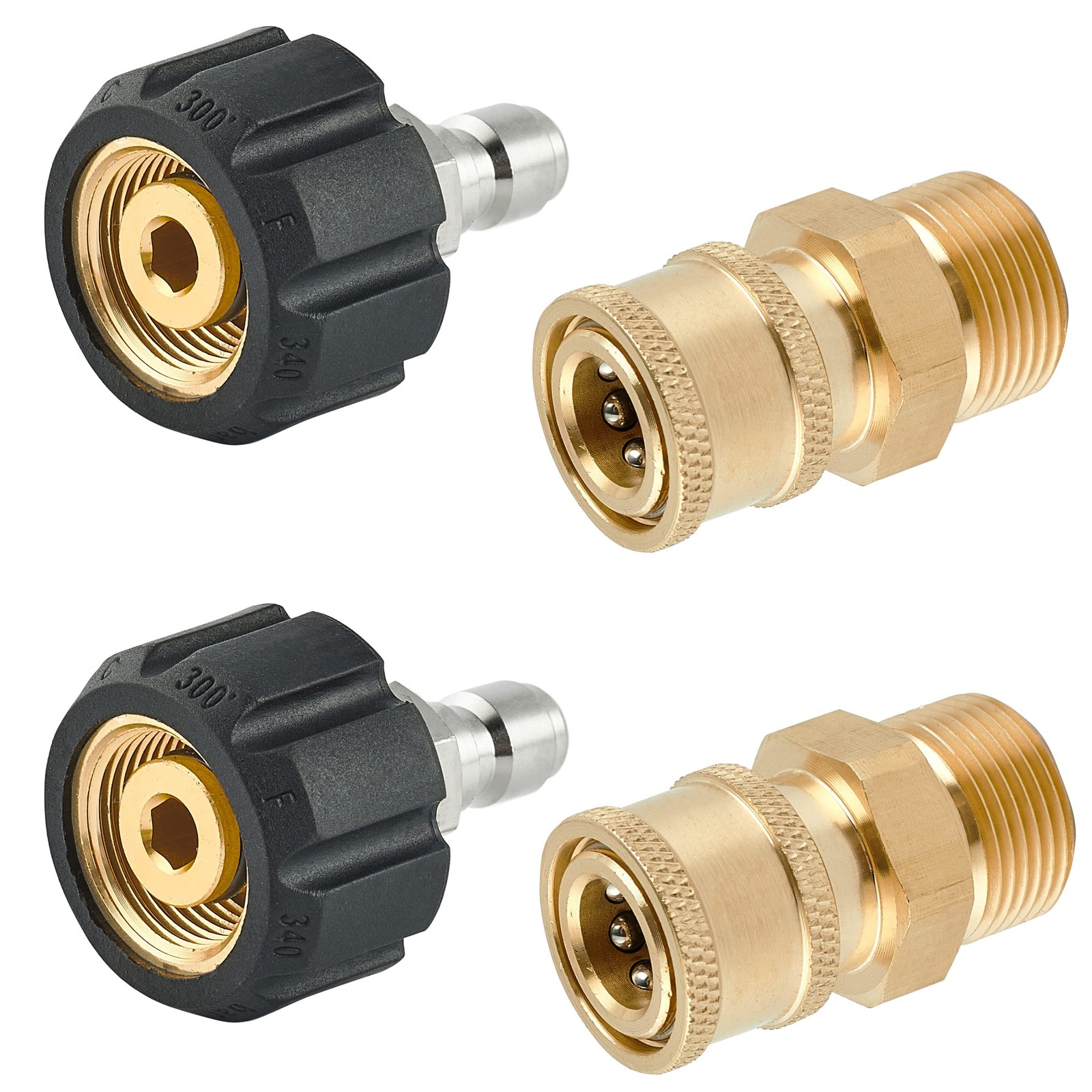 Raincovo Pressure Washer Quick Connect Fittings, M22 14mm to 1/4 Inch Quick C…