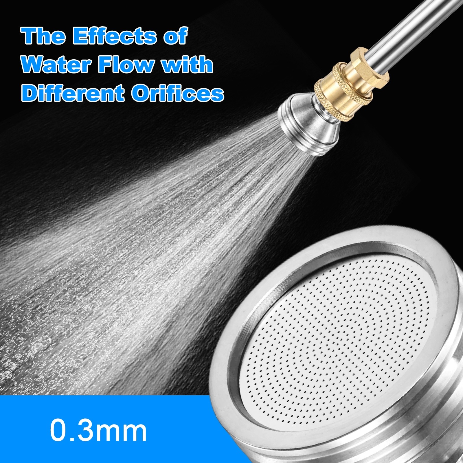 1-Pack Pressure Washer Nozzle Tips for Soft Wash, 0.3mm Soft Rain Head