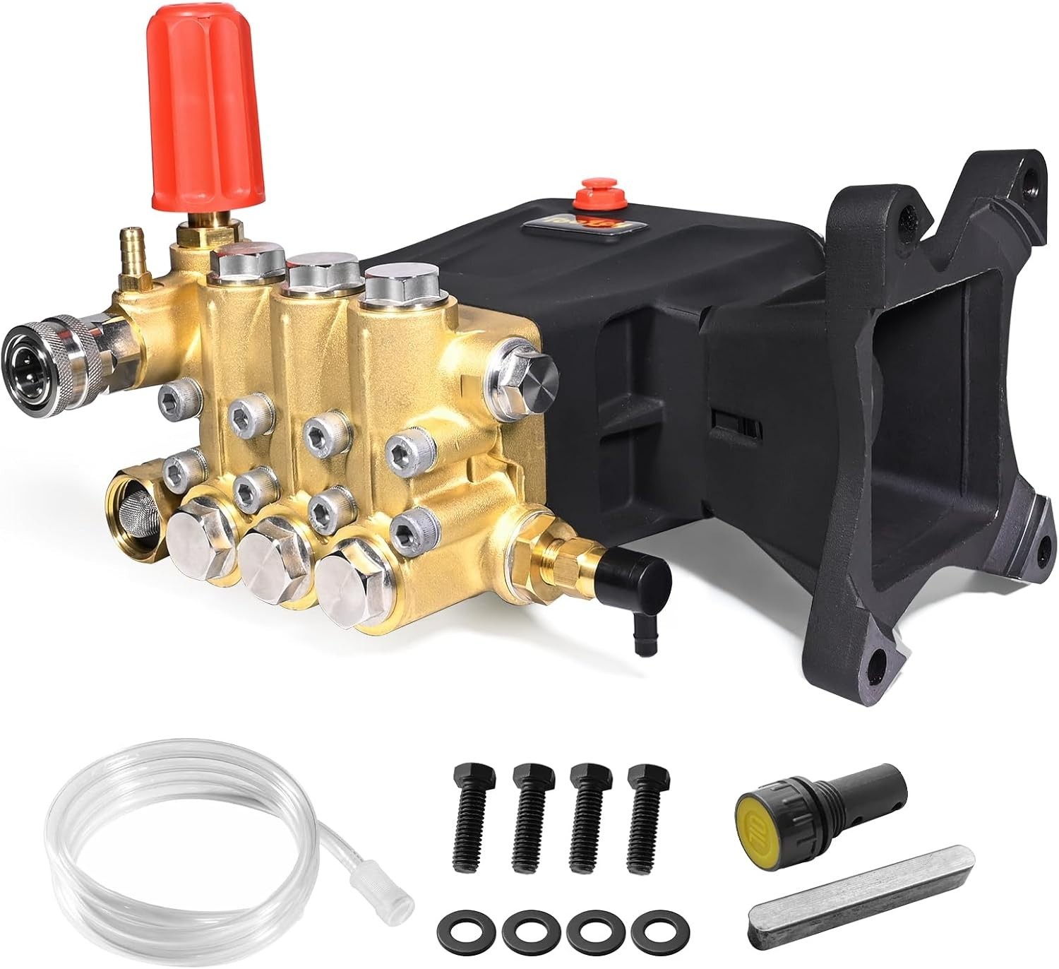 TOOLCY 4300 PSI Pressure Washer Pump 1″ Shaft Horizontal Triplex Plunger 4.0 GPM