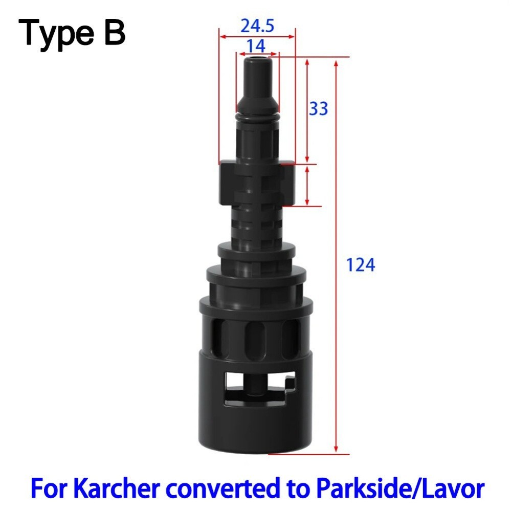High Pressure Cleaner Adapter Set 2 pcs ABS for Karcher For Lavor Equipment