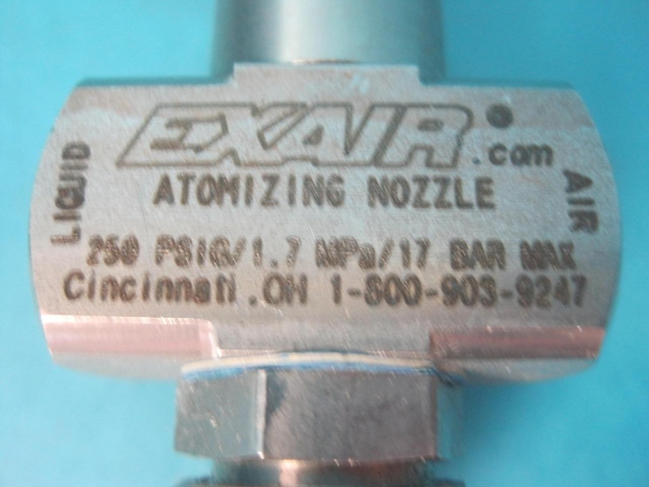 EXAIR Atomizing Spray Nozzle: Pressure, Low, 1 to 3.8 gph, 8″ Diameter No Drip
