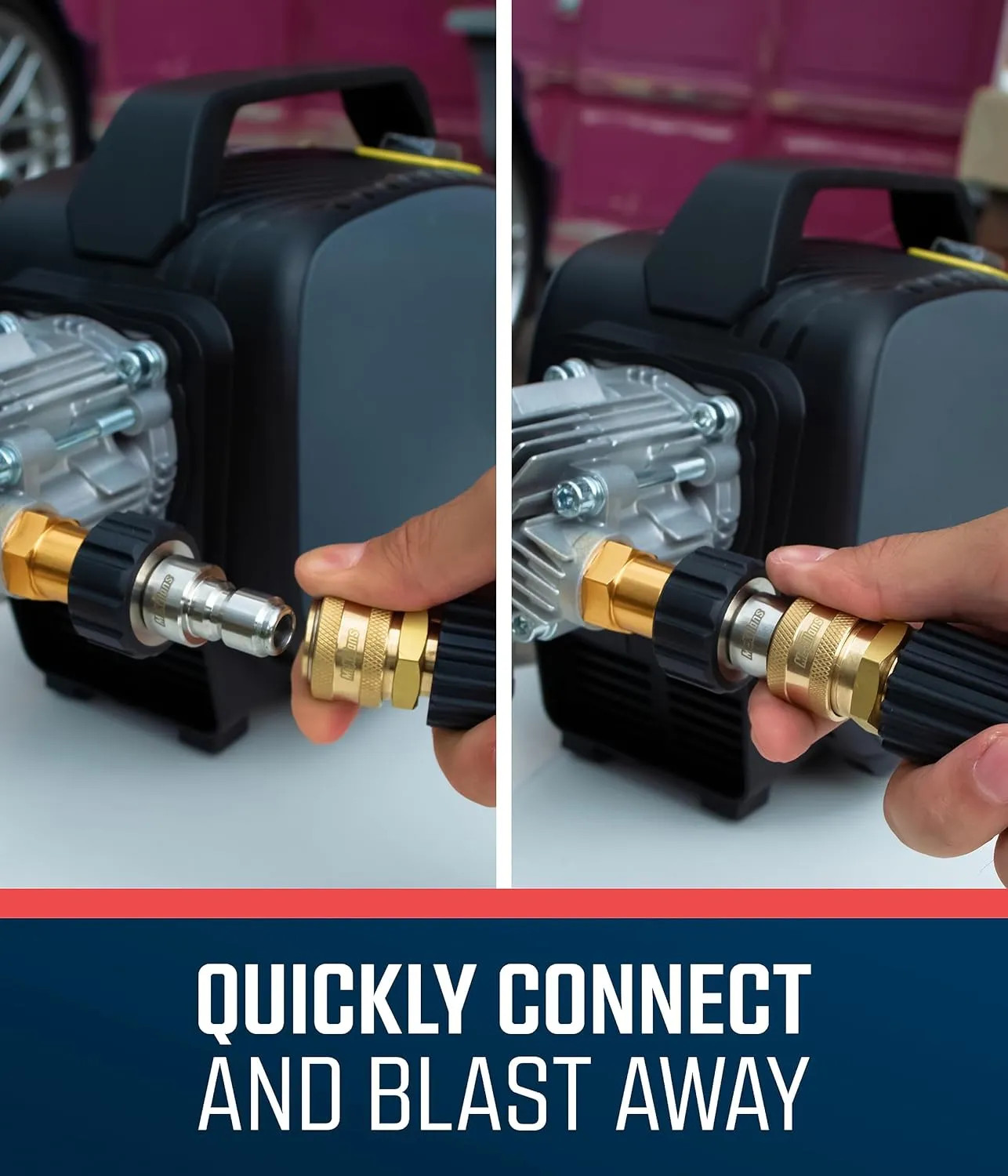McKillans Pressure Washer Quick Connect Kit M22 14mm to 3/8 Inch Brass Adapter