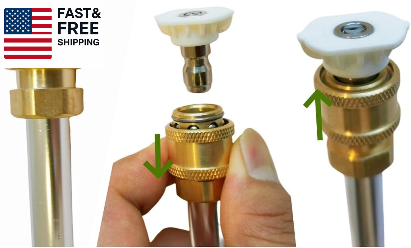 Upgraded Pressure Washer Wand, Brass Water Jet Nozzle for Garden Hose, Hydro H