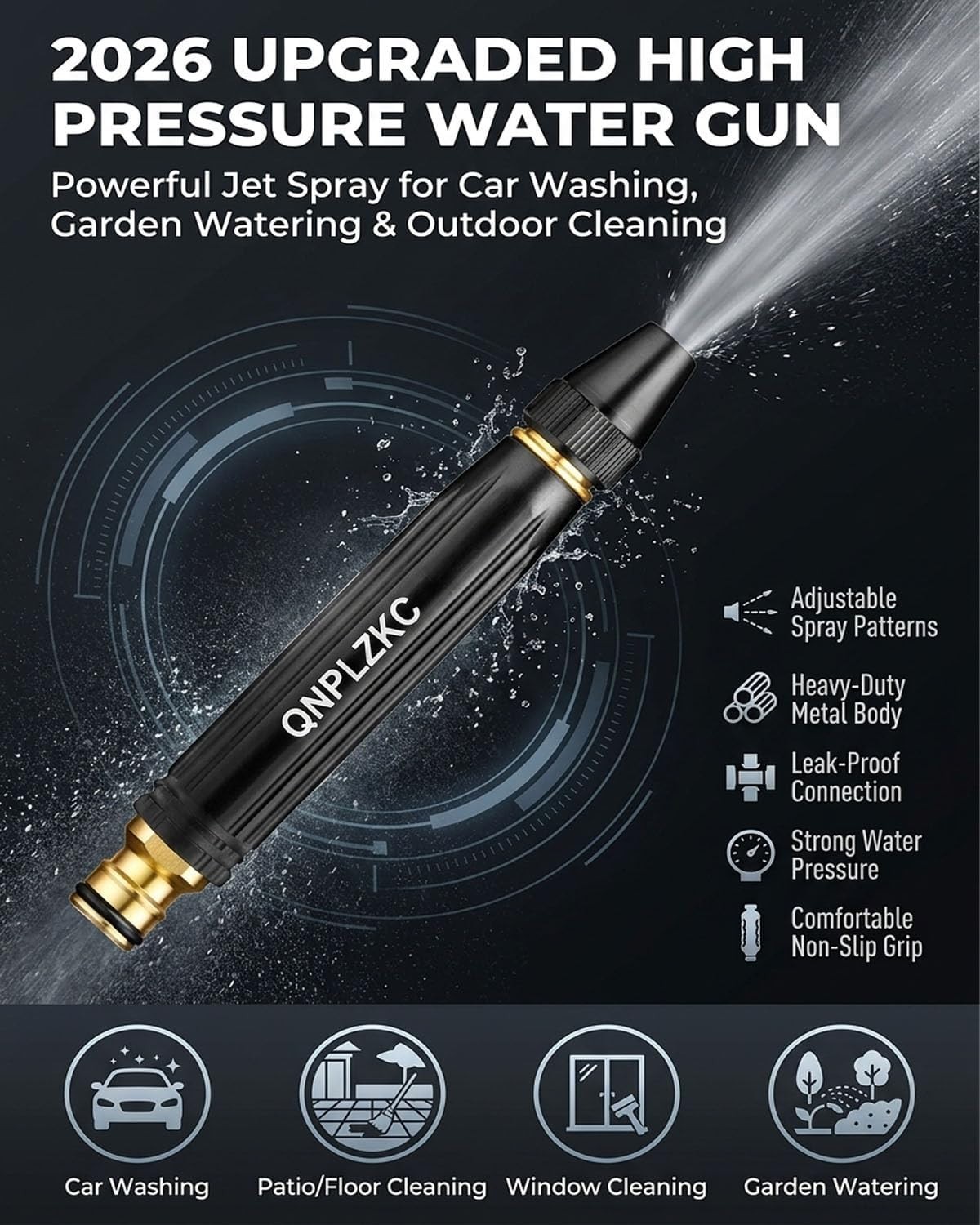 High Pressure Water Gun 2026 Upgrade Home Pressure Car Wash Gun with Multifuncti