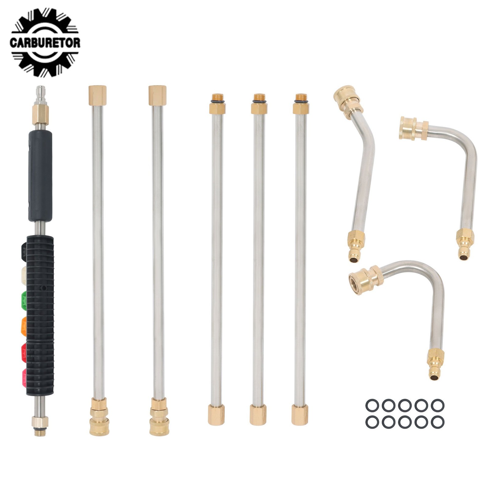 9 Pack Quick Connect 4000 PSI High Pressure Water Gun Extension Rod Set 1/4 Inch