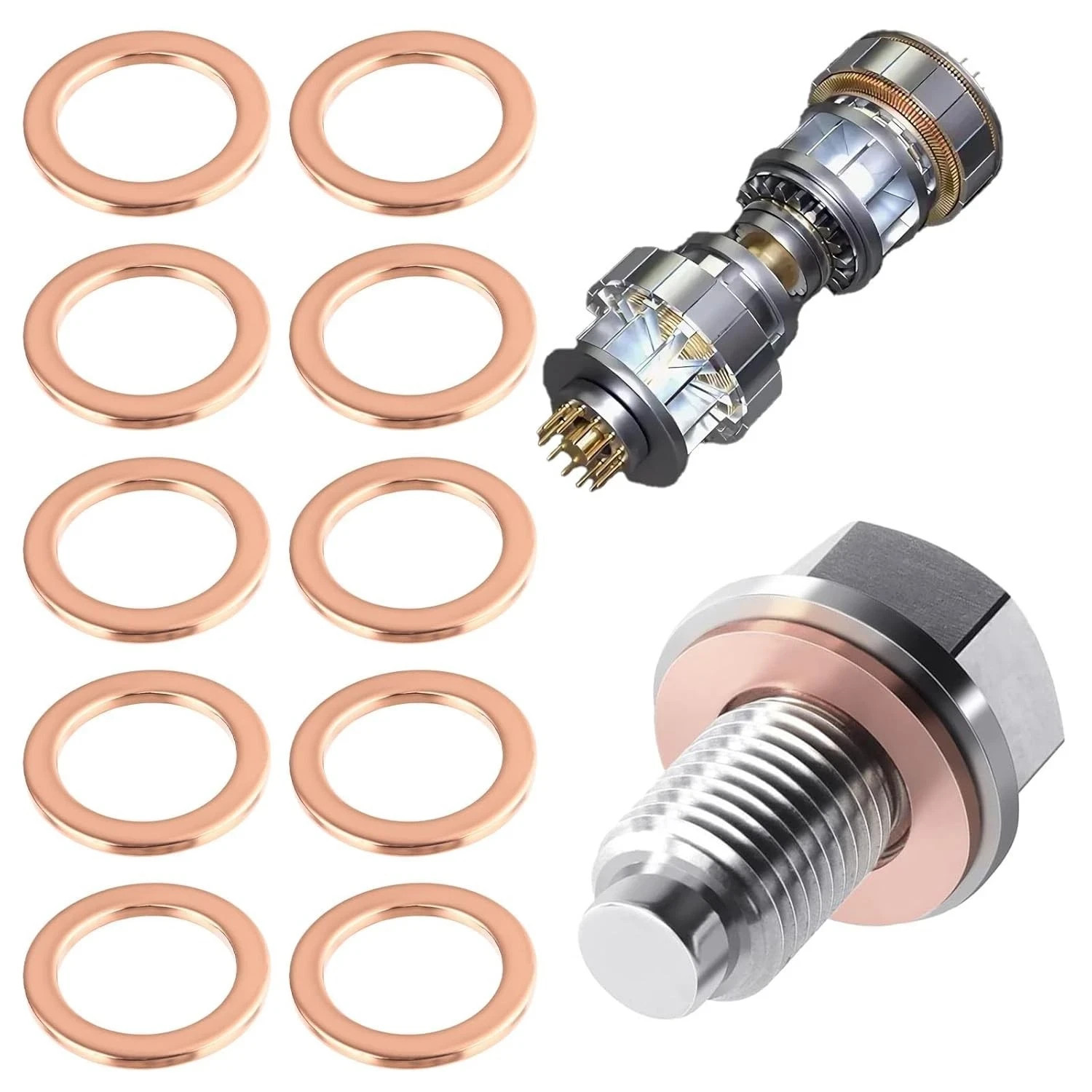 Crush Washer, Oil Plug Crush Washer, Copper Oil Drain Plug, Car Accessories 14m