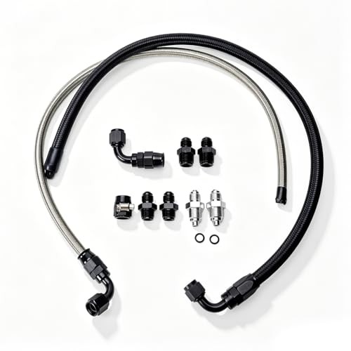25Inch 6AN Power Steering Pump Hose Kit Compatible with Chevy C10 LS Swap