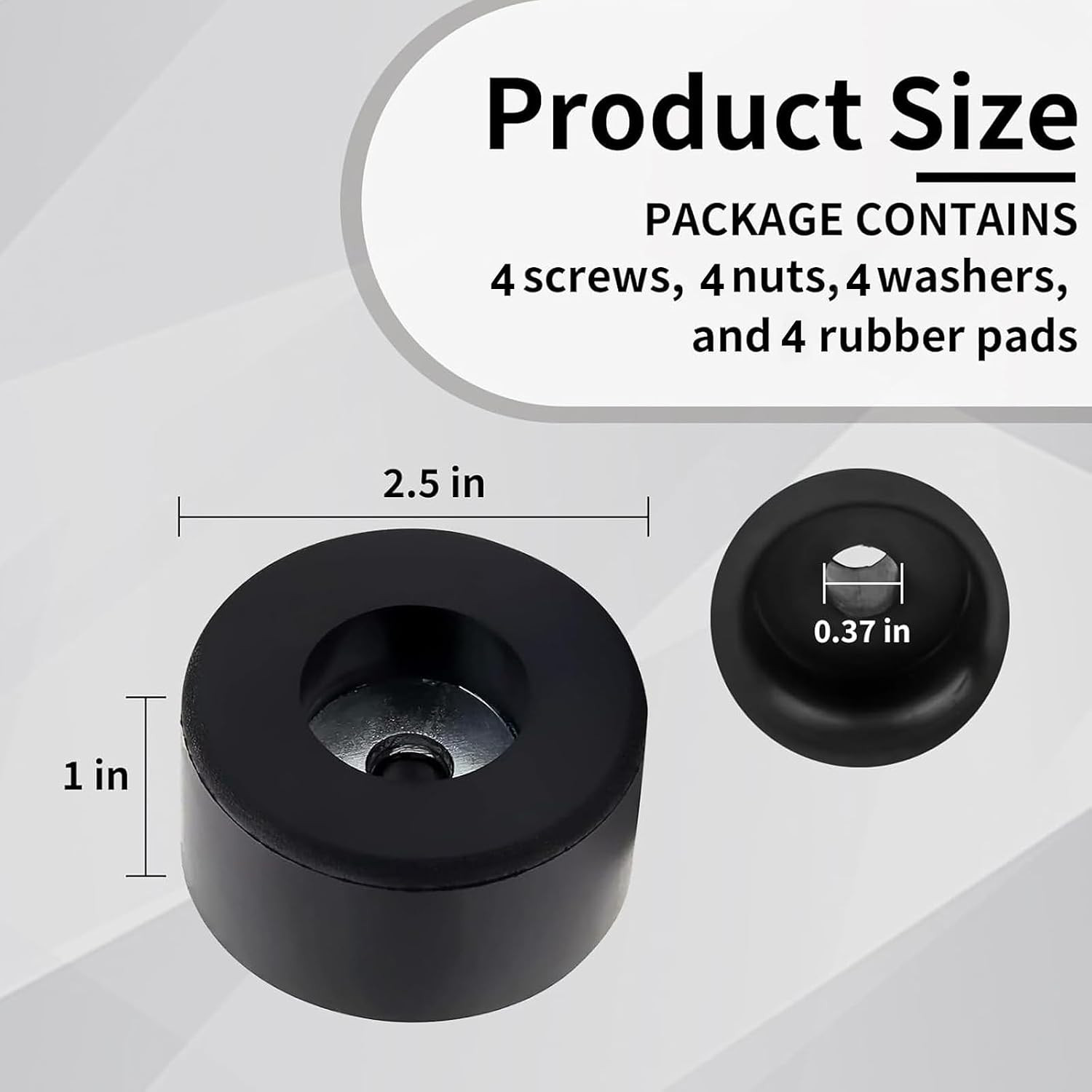 4-Pack Heavy Duty anti Vibration Rubber Foot for Generators, Pressure Washers, C
