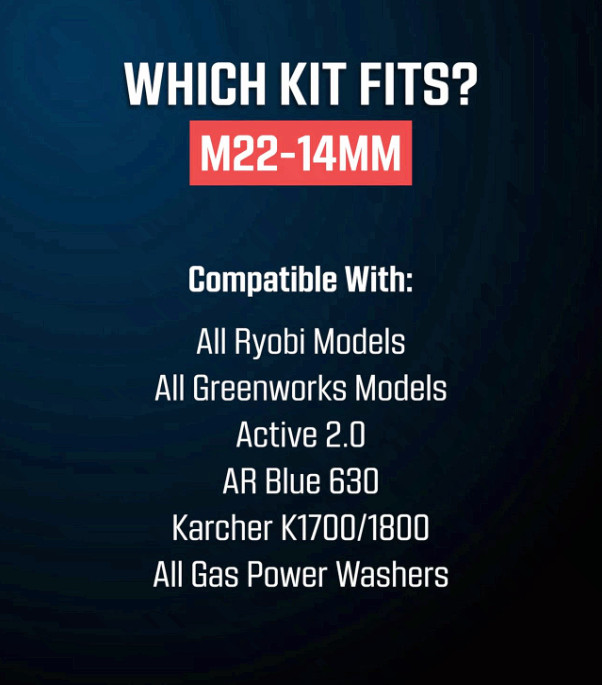 McKillans M22-14mm Pressure Washer Quick Connect Kit 3/8″ Stainless