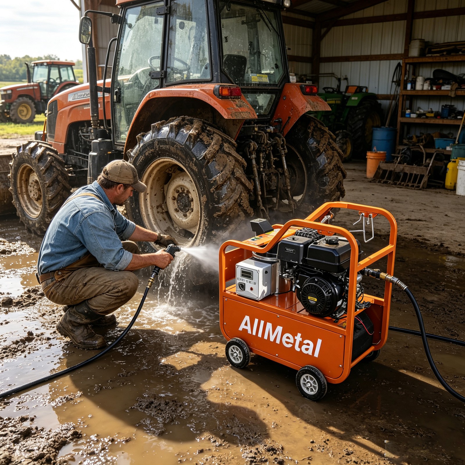 Commercial Hot Water Pressure Washer 4000 PSI 4.0 GPM 420cc Gas Electric Start