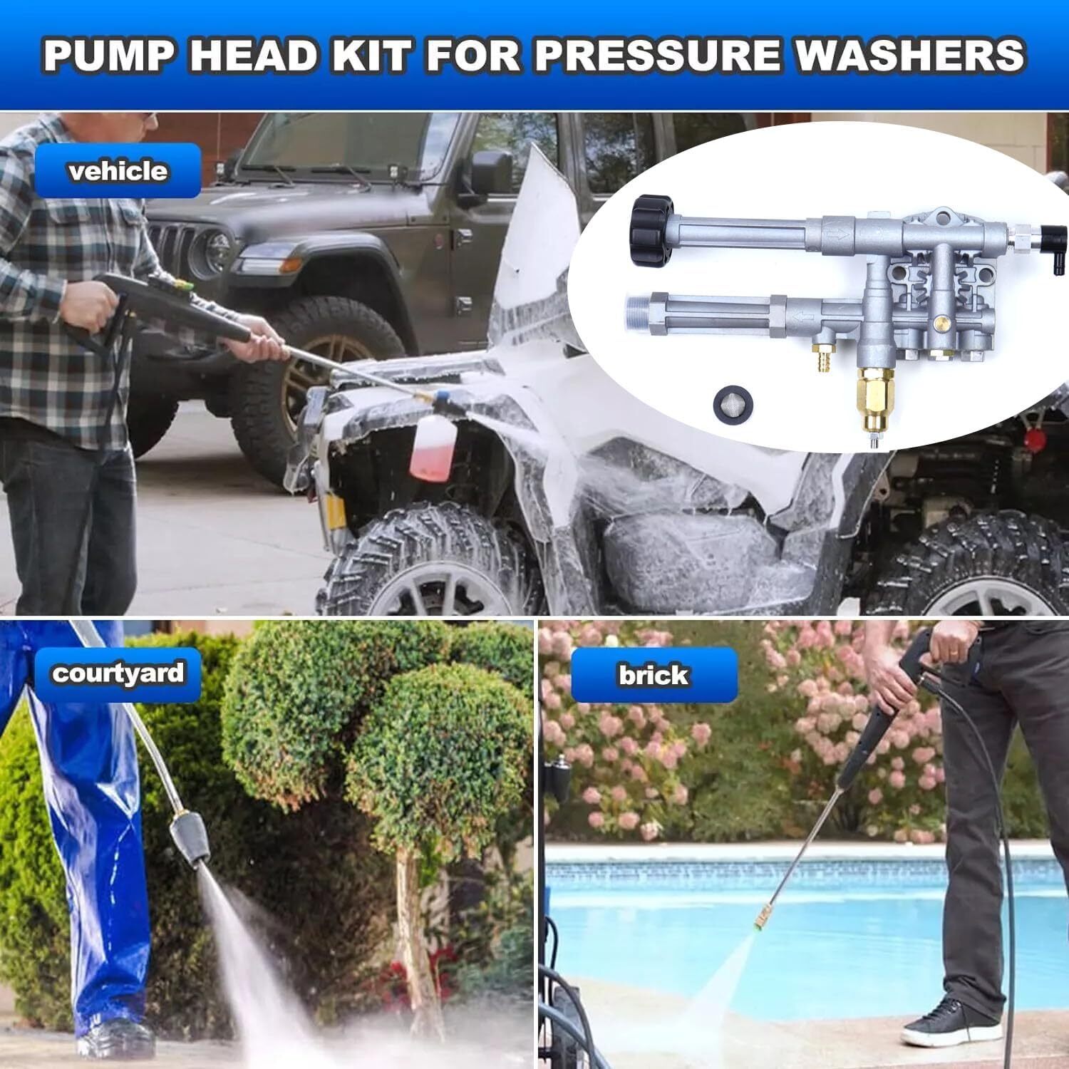AR Pressure Washer Pump Head Annovi Reverberi RMW2.2G24 AR42940 AR42518