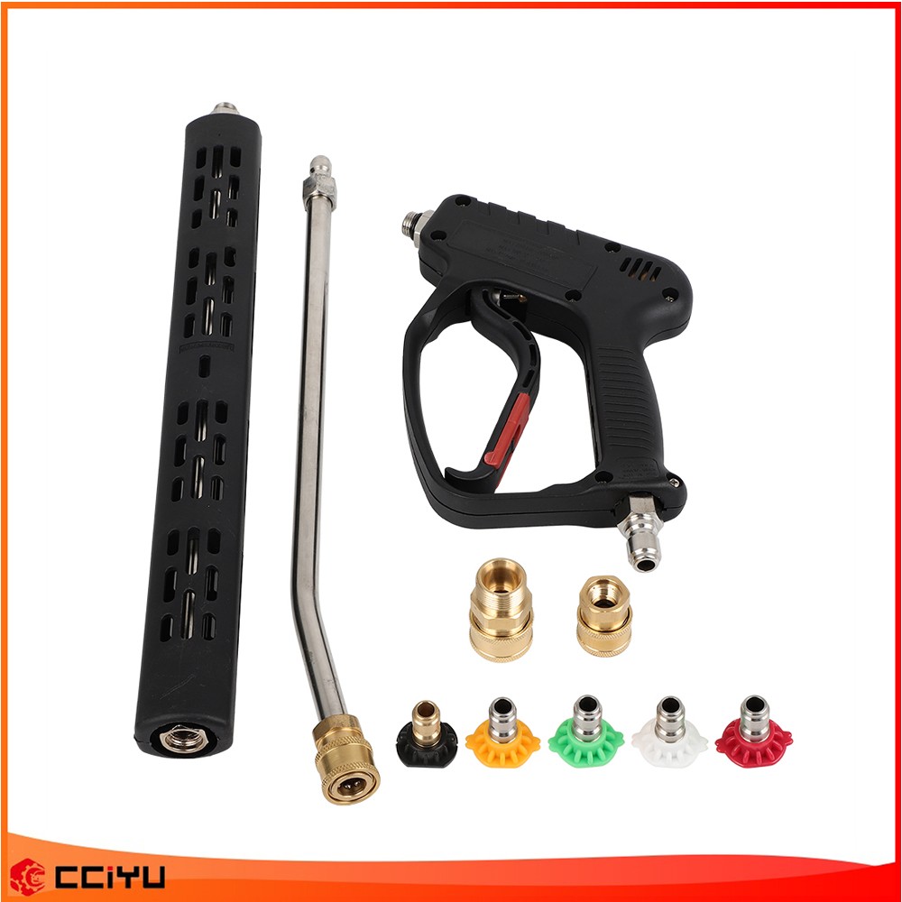 High Pressure Washer Gun 5000PSI 3/8″ with Extension Wand Trigger Handle 1/4″