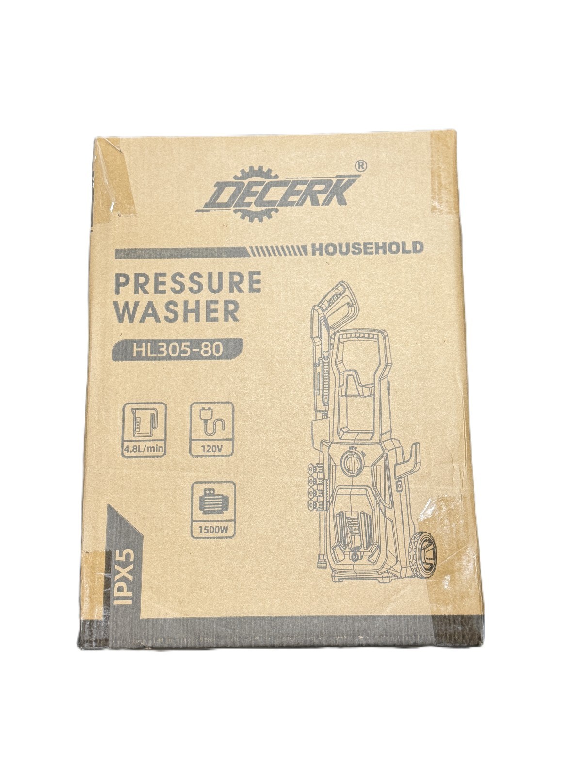 Decerk IPX5 1500W Electric Pressure Washer HL305-80