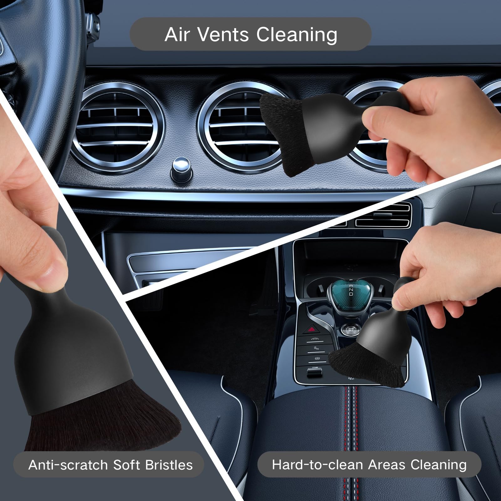 Qydipclin 10pcs Windshield Cleaning Tool Inside Car Window Cleaner Wash Gray