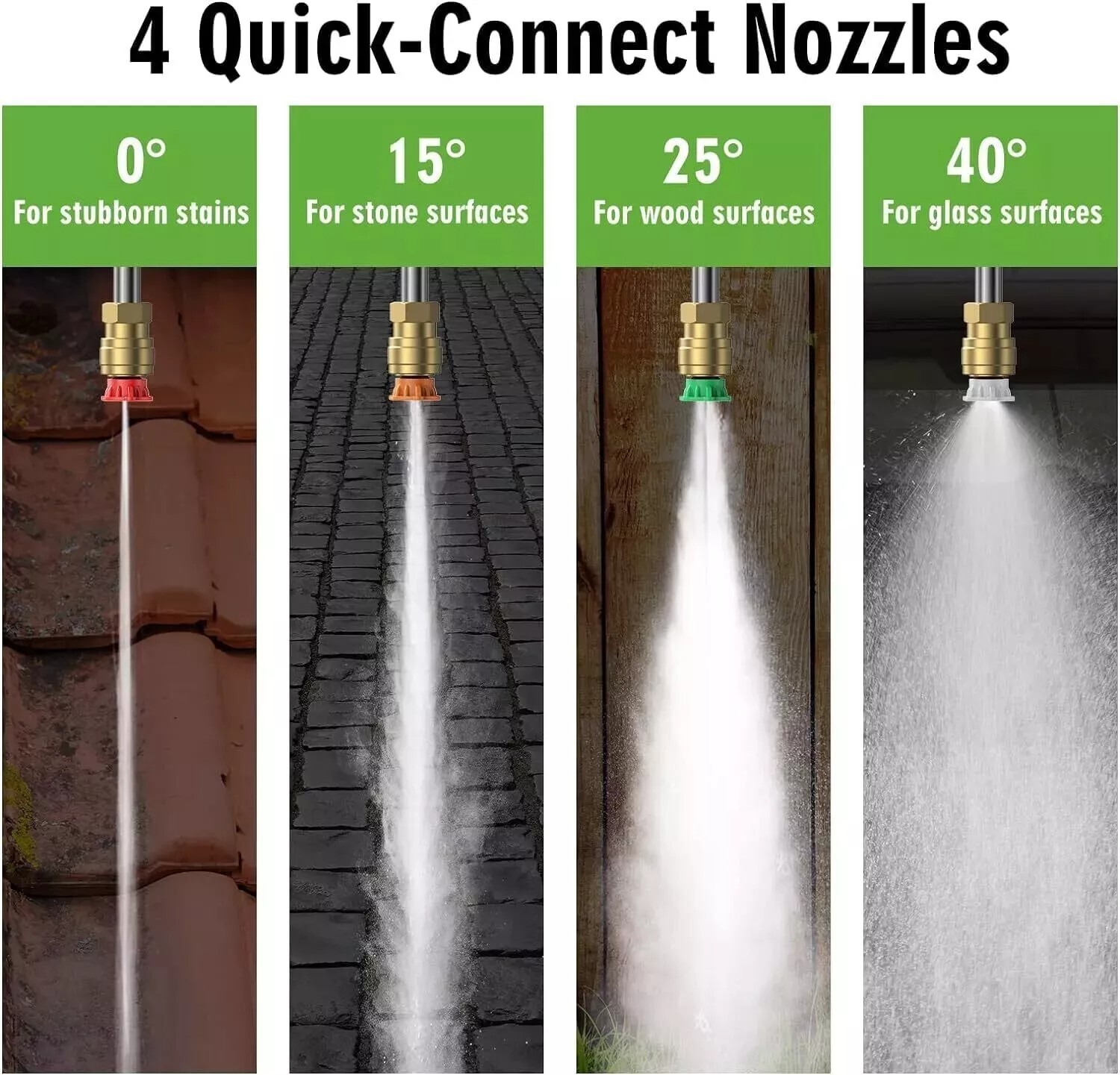 Voodoo Ride 1800W Pressure Cleaner: 26ft Steel-Braided Hose with 4 Spray Tips
