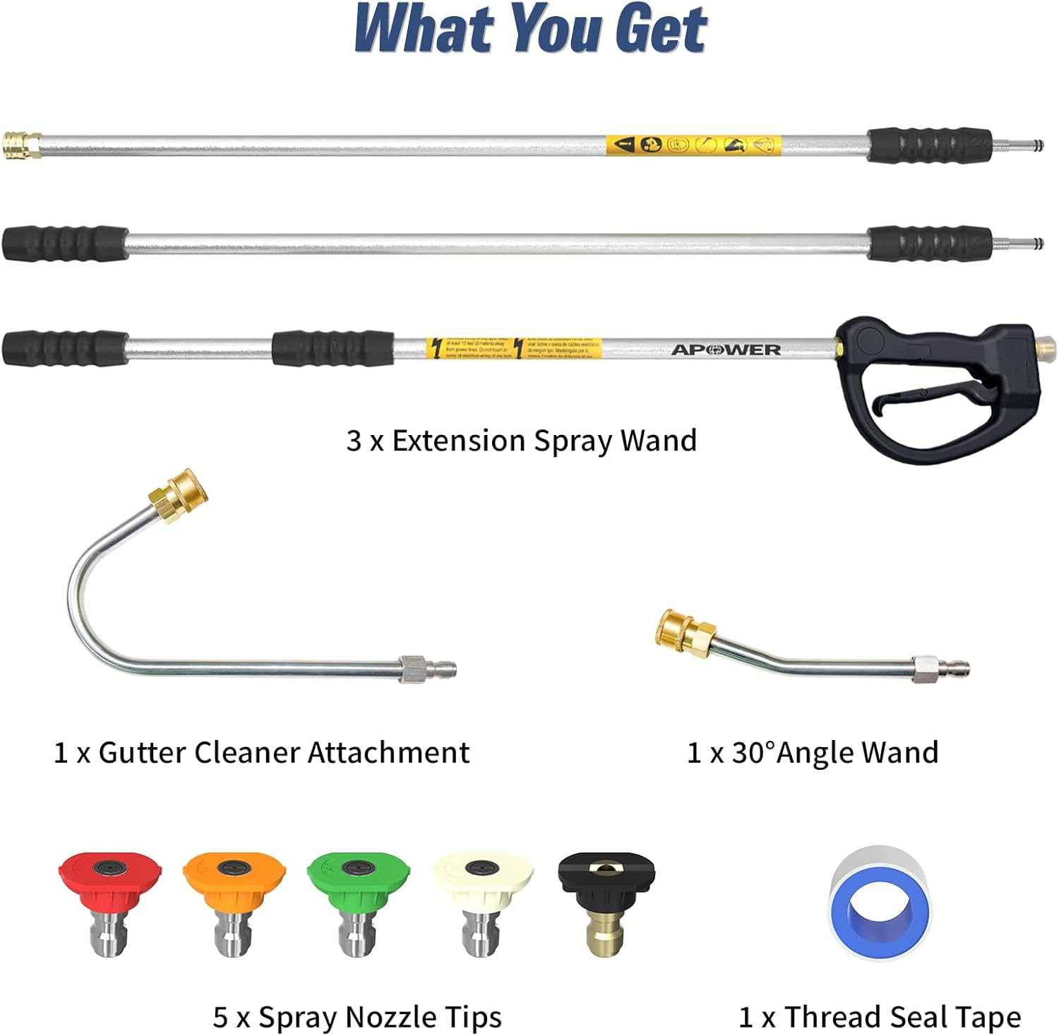 Pressure Washer Extension Wand 9 Ft, Gutter Cleaner Attachment | Max 4000 PSI, P