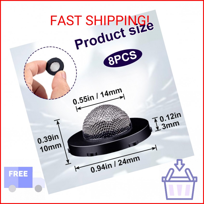 VARMDUKKE 8PCS Hose Water Filter Washers, Inlet Hose Washer with Screen