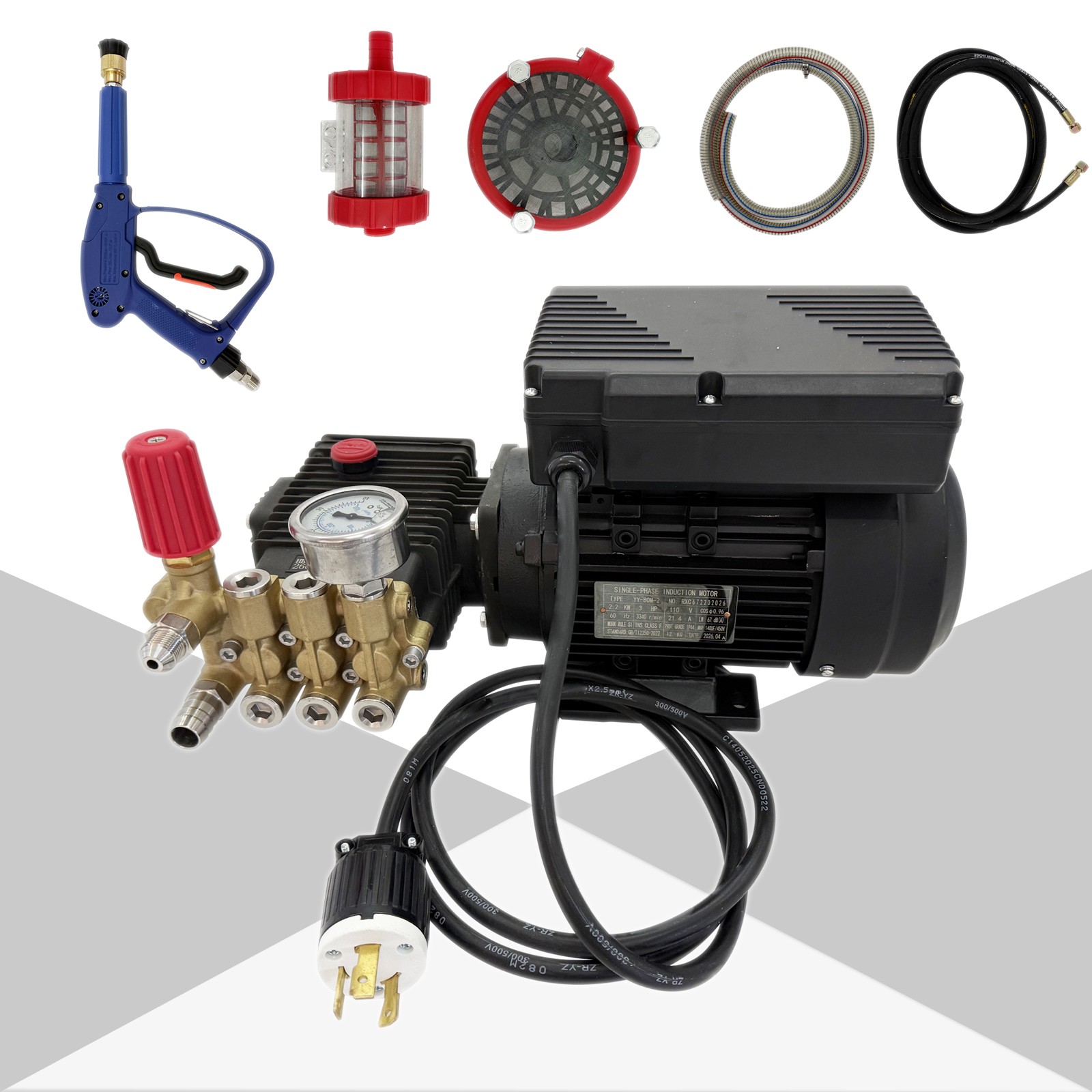 110V 2.4/2.95HP 1160/1450psi 11-13L/min Electric Car Washing Machine