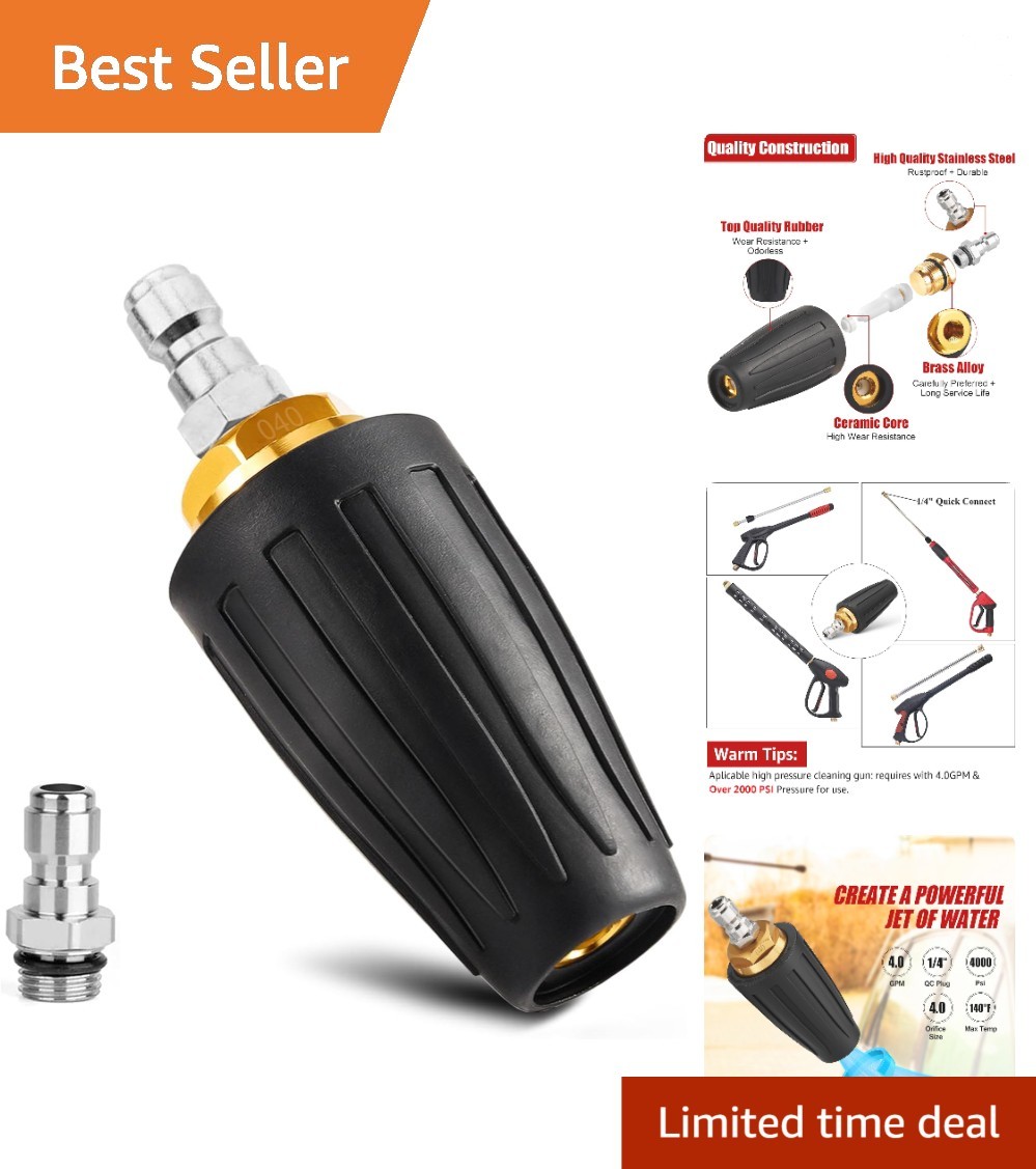 Fast Cleaning Turbo Nozzle for All Pressure Washers – Ideal for Concrete & Brick