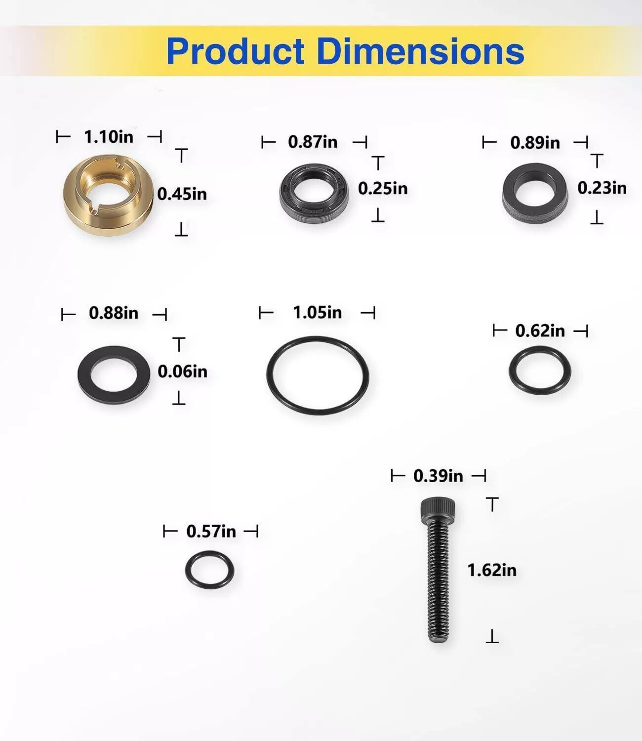 Replace for Briggs & Stratton Pressure Washer Seal Kit 190595GS 190711GS (27PCS)