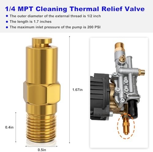 7101359 Pressure Washer Thermal Relief Valve – 1/4 MPT Cleaning Thermal Relief V