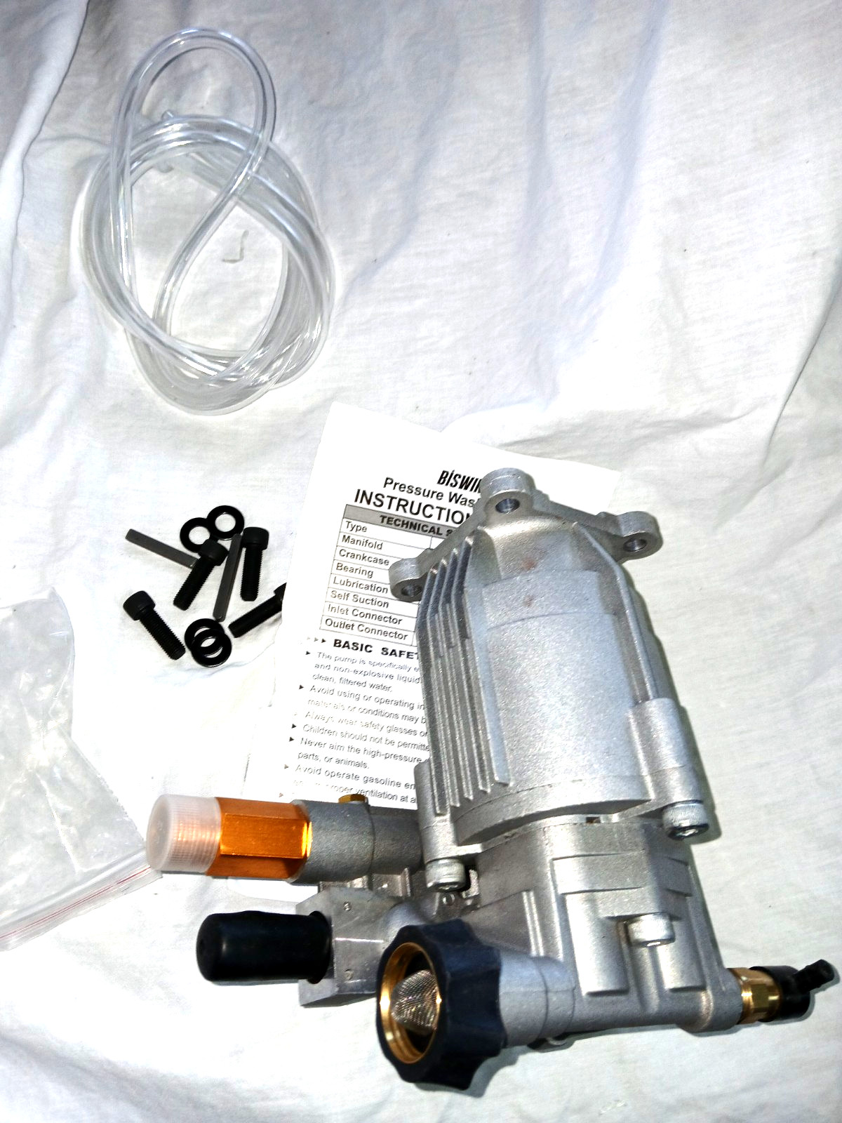 Biswing Horizontal Pressure Washer Pump 3/4″ Shaft Axial 3400 PSI 2.5 GPM 6.5-7H