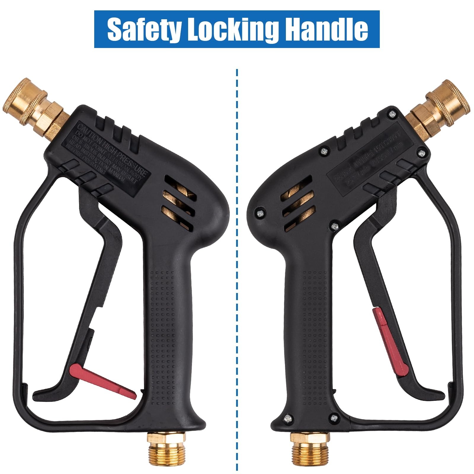 Pressure Washer Gun, Max 4000 PSI with 5 Colorful Nozzles, 1/4″ Quick Connect…