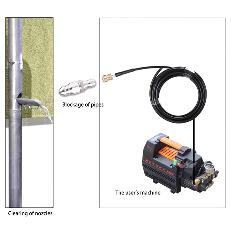 Stainless Steel 1/4inch Quick Connecting Sewer Jetter Nozzle Easy to Install