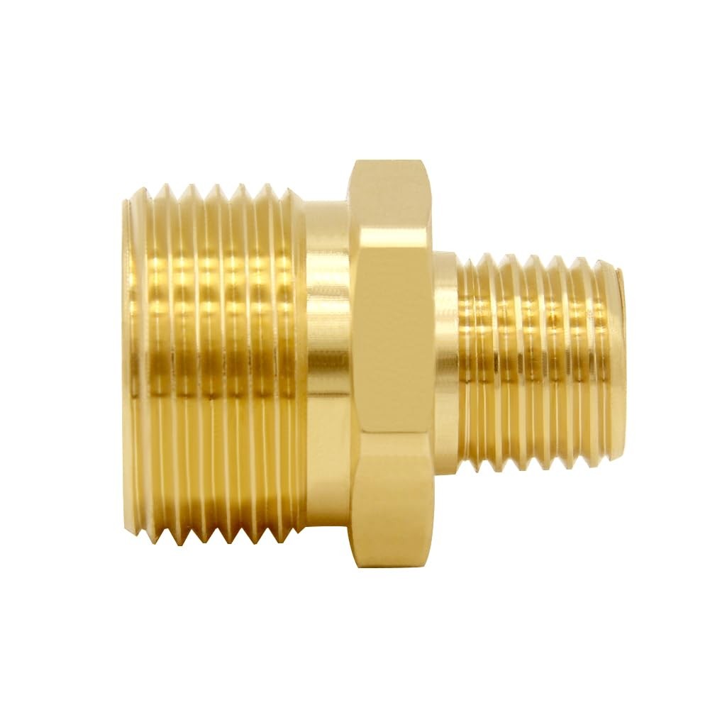 Uenede 2PCS Brass Pressure Washer Coupler, M2214mm Male x 1/4″ NPT Male Threa…