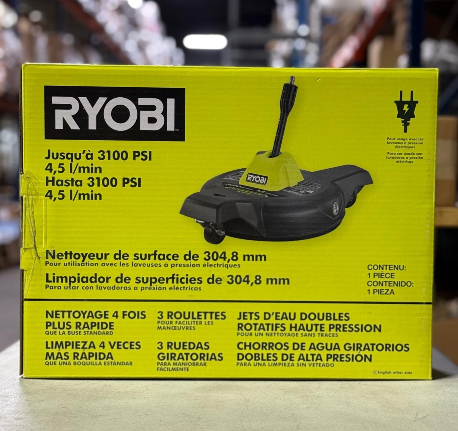 RYOBI 12″ 3100PSI Electric Pressure Washer Surface Cleaner Attachment RY31SC312