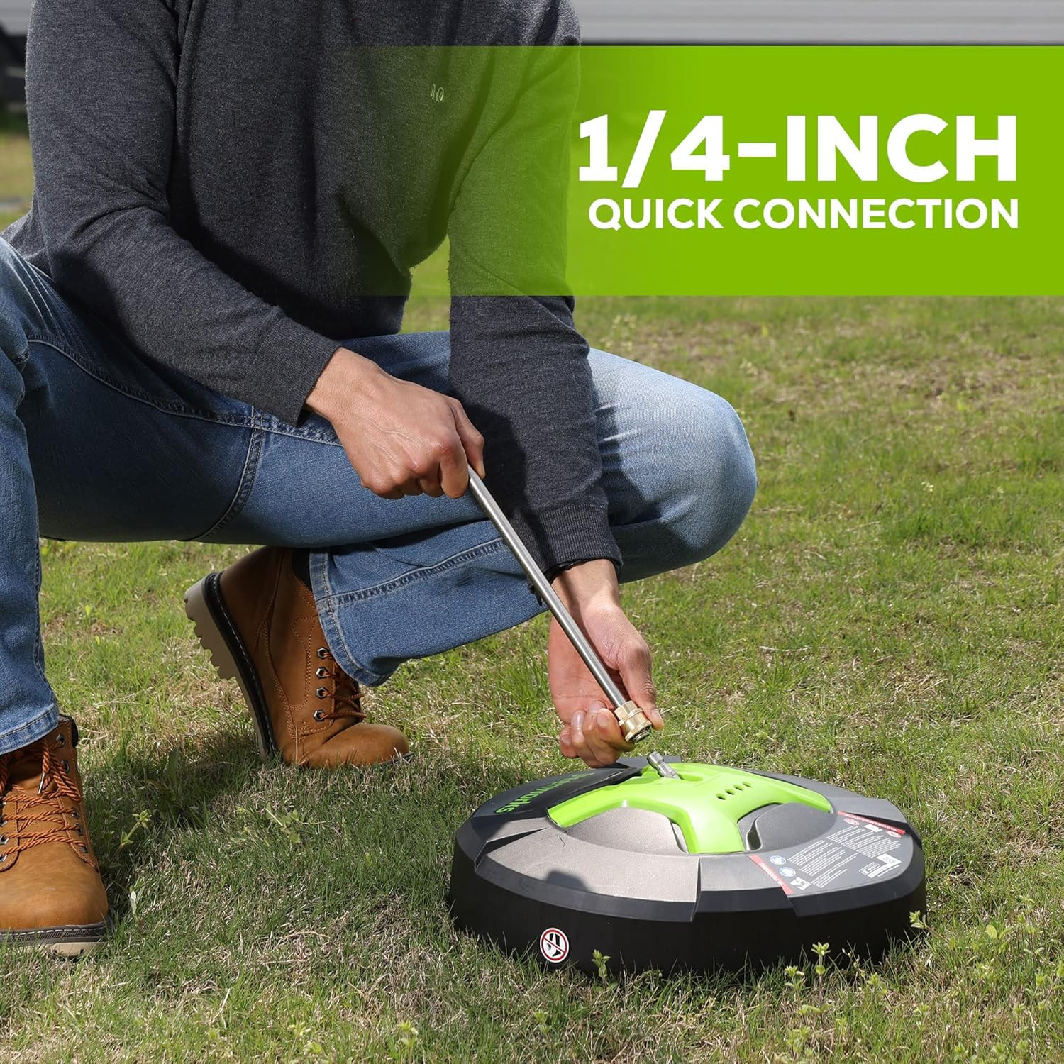 15″ Green Surface Cleaner with Extension – Effortless Cleaning Power