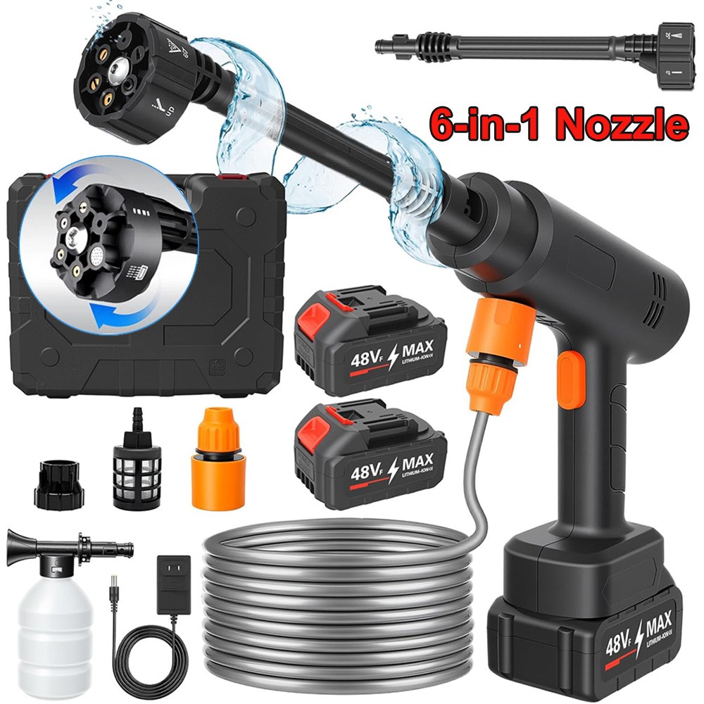 Portable Cordless Electric High Pressure Water Spray Gun Car Washer Cleaner Tool