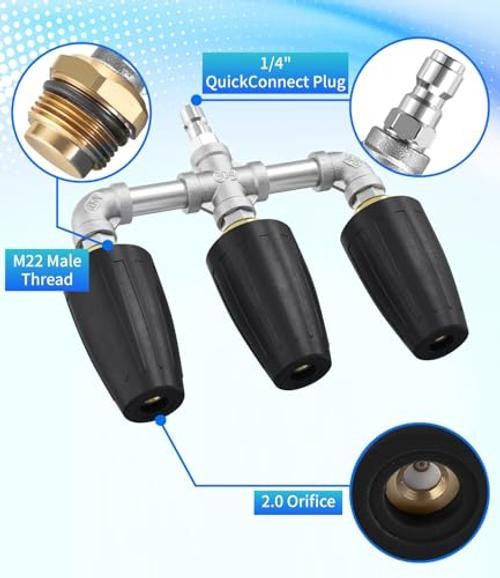 Black Triple Turbo Nozzle Pressure Washer – 3-in-1 Power Washer