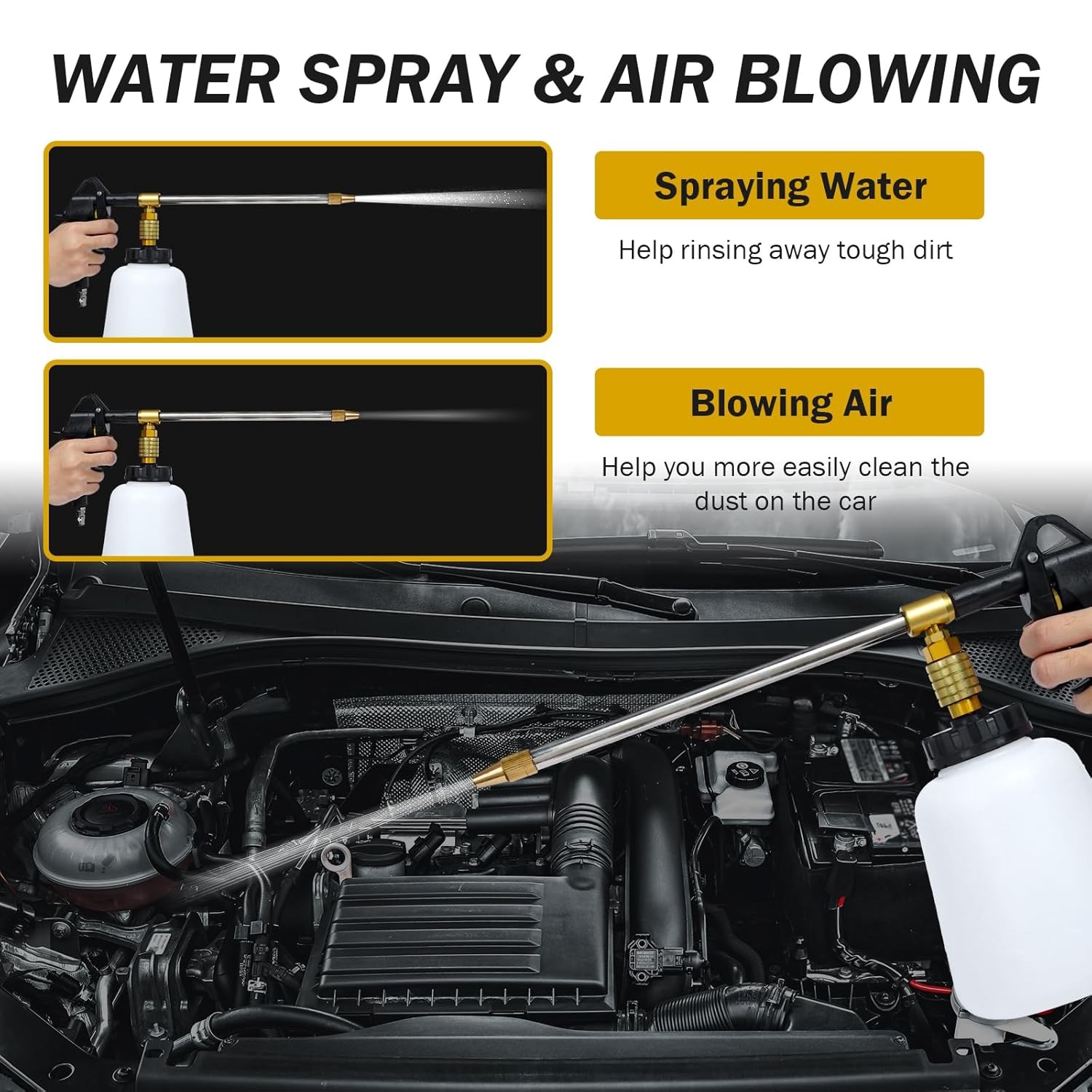 Car Cleaning Gun, High Pressure Air Blow Gun, Compressed Air Blower for Car