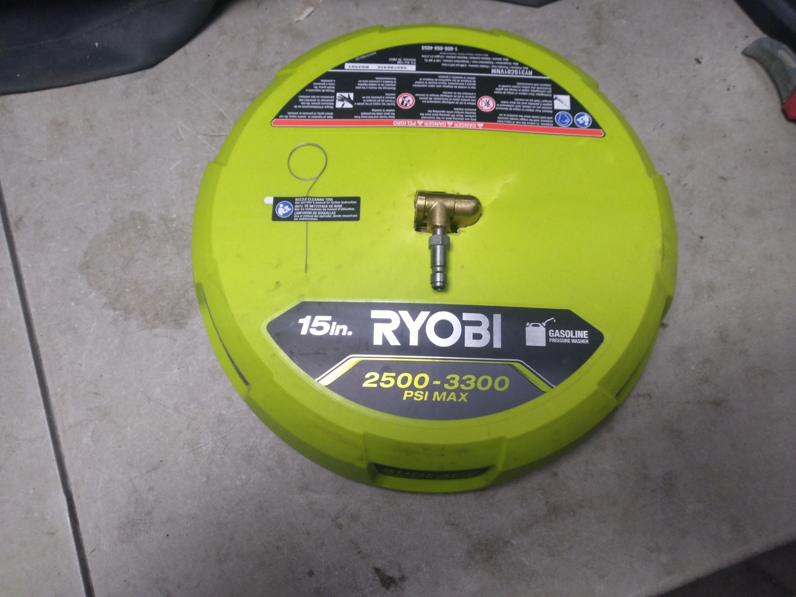RYOBI 15 in. 3300 PSI Surface Cleaner for Gas Pressure Washer