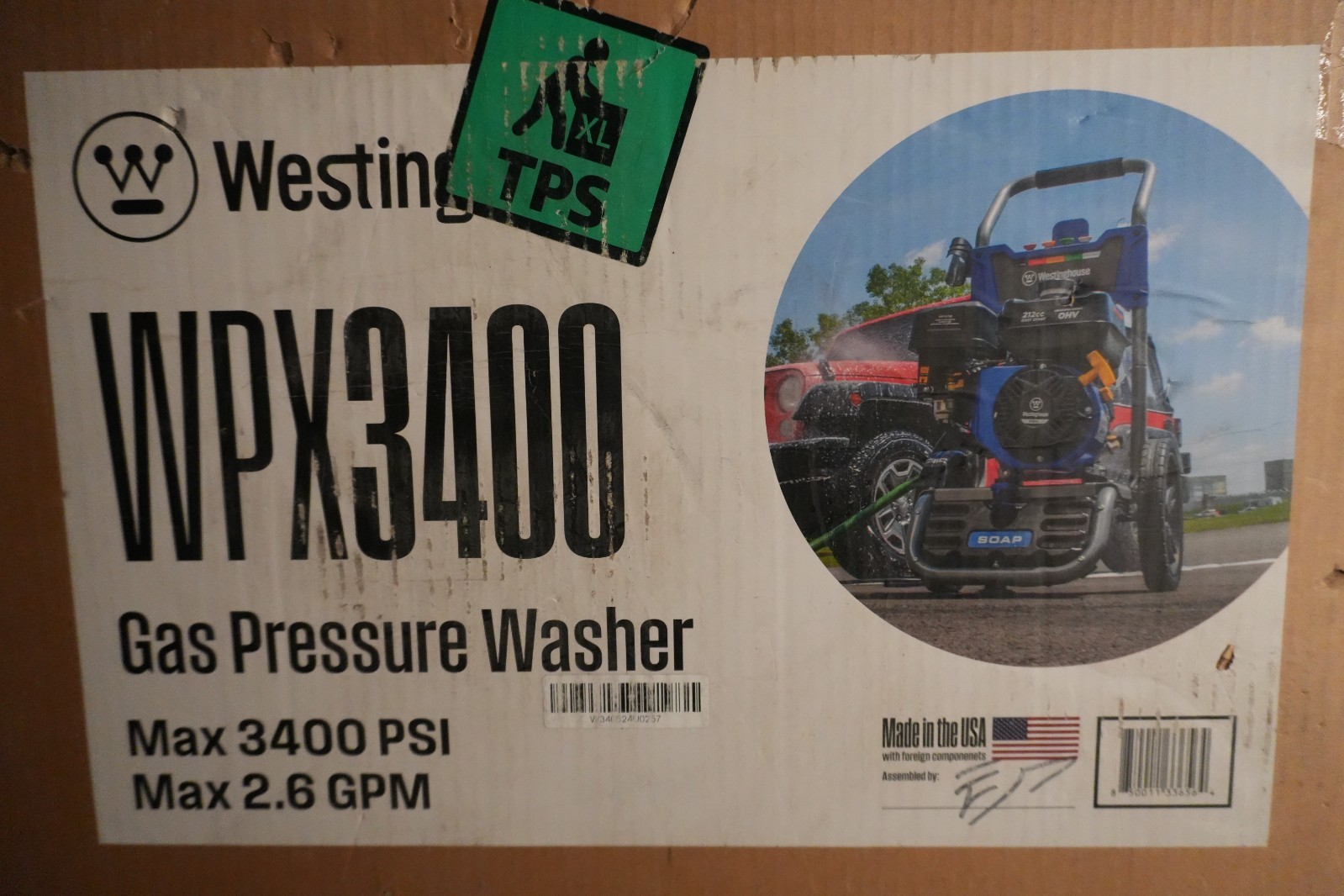 BRAND NEW IN BOX: Westinghouse WPX3400 Gas Pressure Washer (3400 PSI)