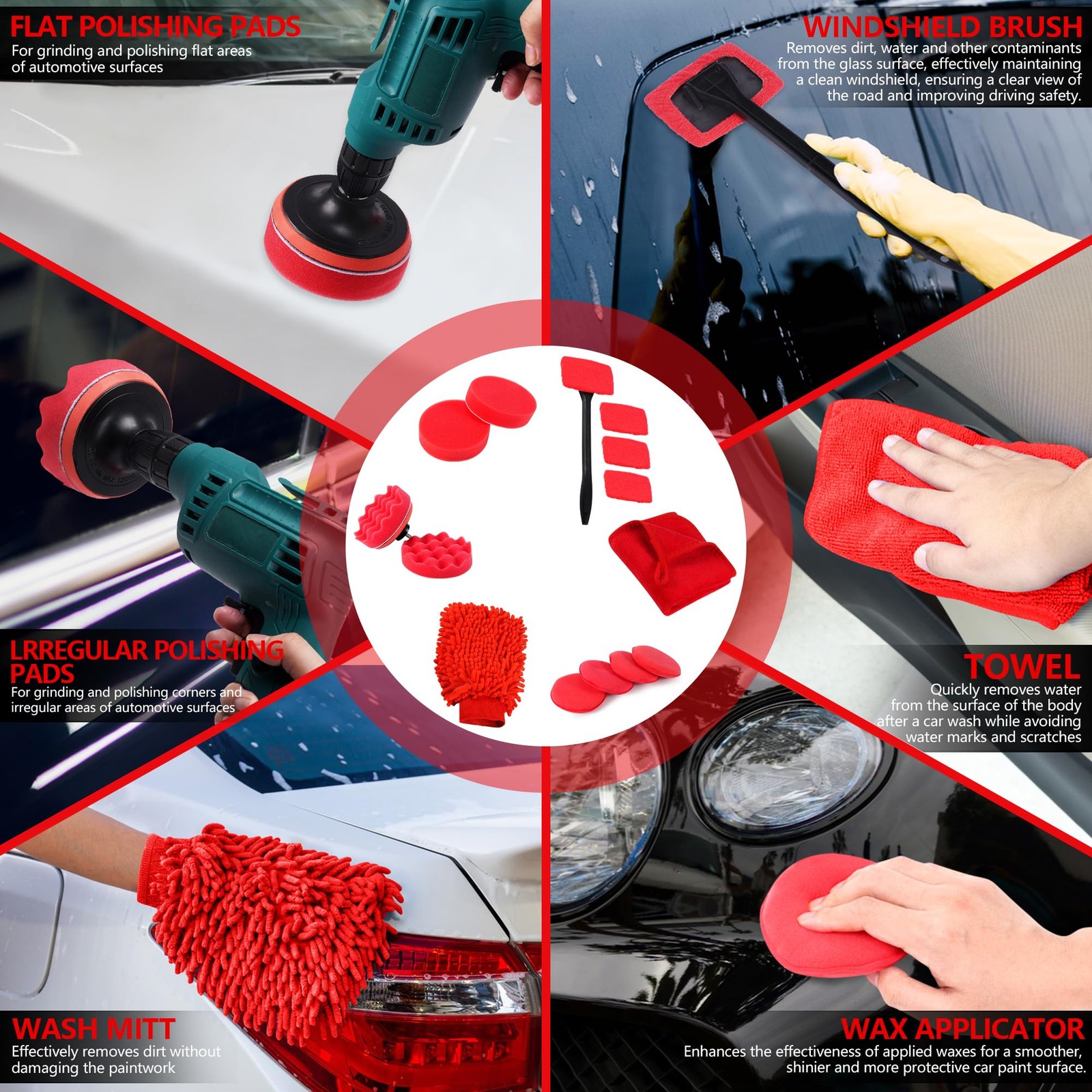MIANYINGR 35Pcs Car Detailing Kit & Cleaning – Windshield Tool, Long…