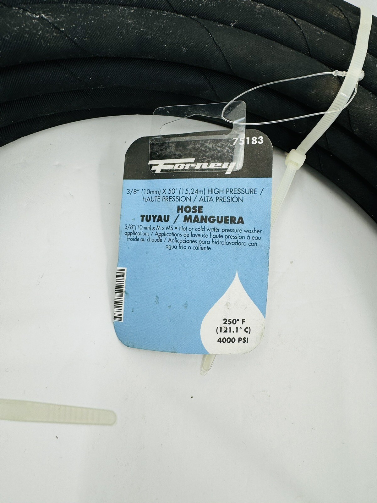 Forney (#75183) 3/8 In. x 50 Ft. 4000 psi Male Pressure Washer Hose