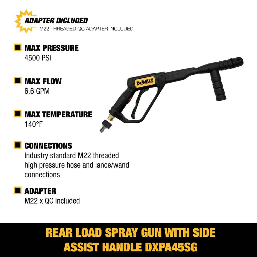 DEWALT Spray Gun with Side Assist Handle, M22 Connections