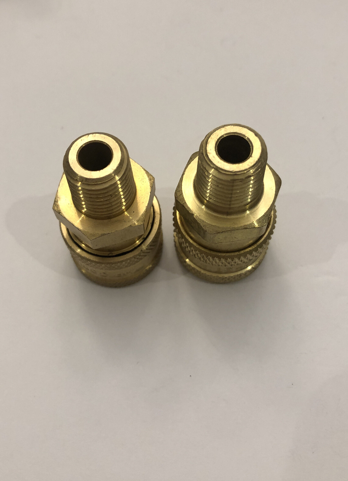 Lot of 2 Pressure Washer Couplers, Brass Fittings, 1/4” Quick Connect /Male NPT