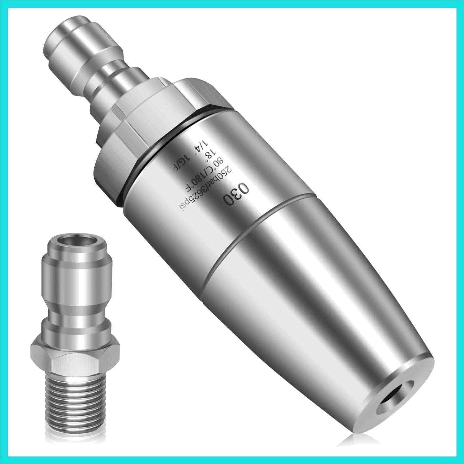 Stainless Steel Turbo Nozzle Pressure Washer, 360° Rotating Pressure Washer T…