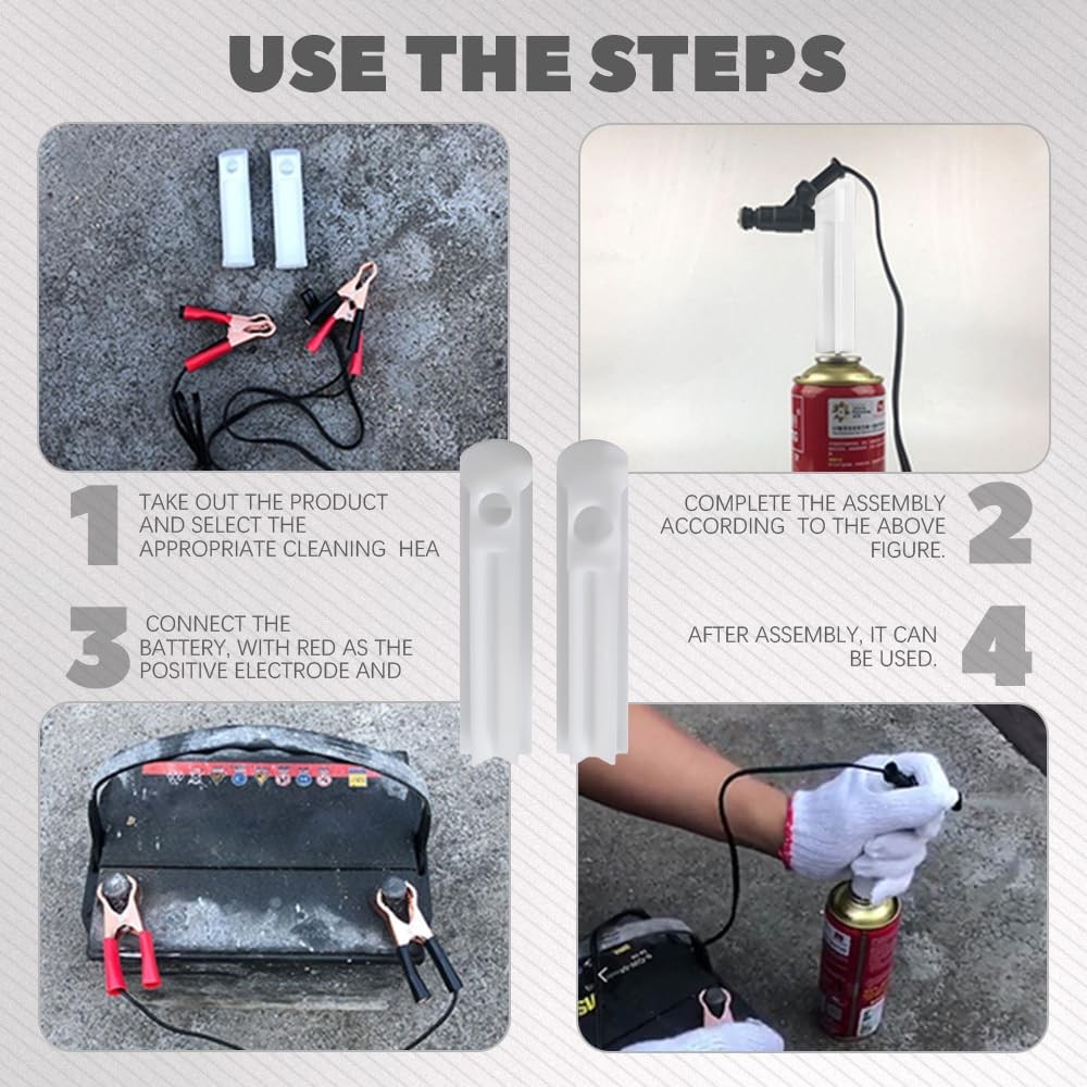 4Pcs Fuel Injector Cleaner Kit, Universal Fuel Injector Flush Cleaner Adapter DI