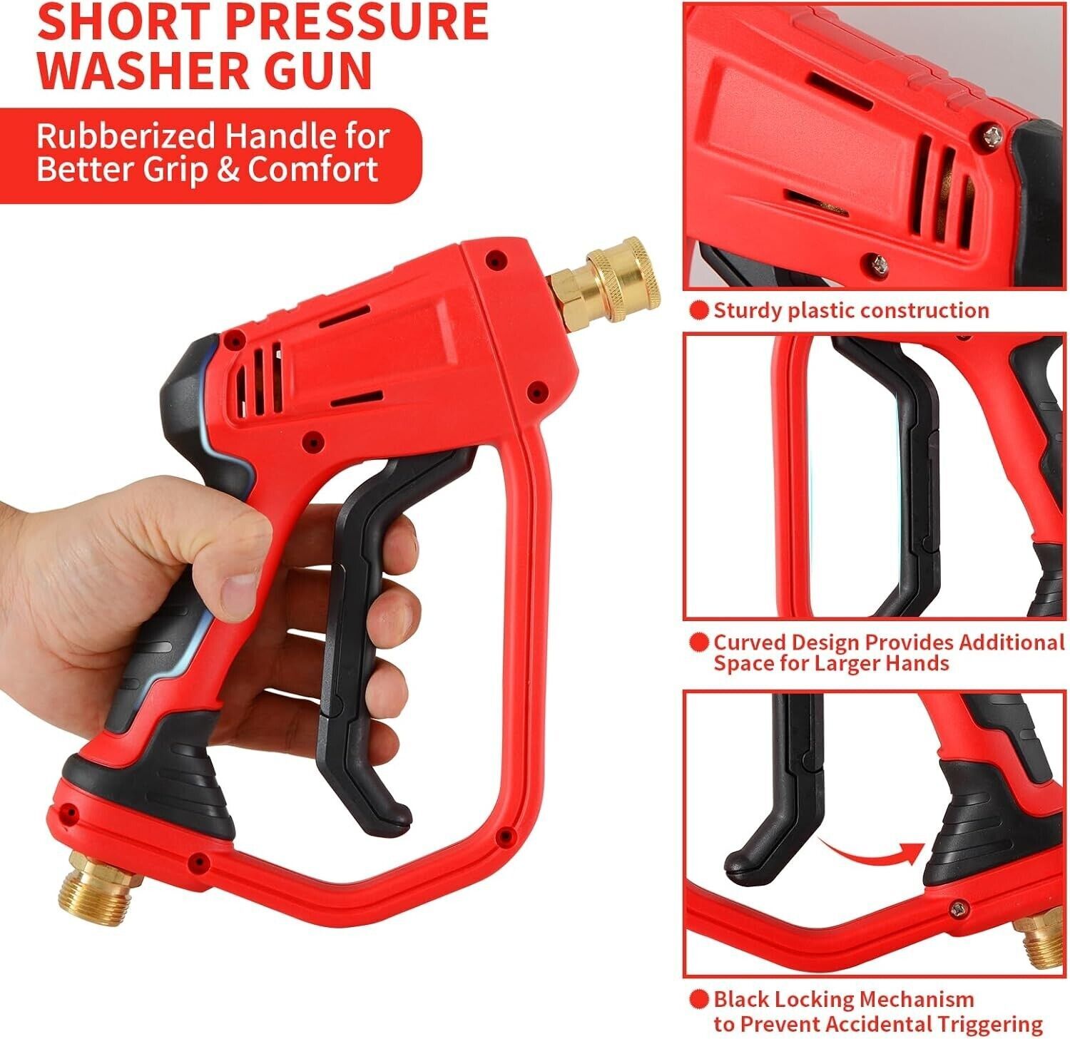 4000 PSI High Pressure Washer Gun with Replacement Extension Wand 5 Nozzle Tips